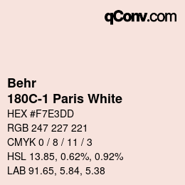 カラーコード: Behr - 180C-1 Paris White | qconv.com