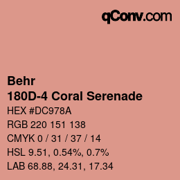 カラーコード: Behr - 180D-4 Coral Serenade | qconv.com