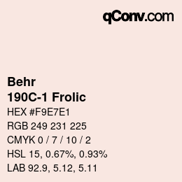 Color code: Behr - 190C-1 Frolic | qconv.com