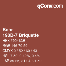 カラーコード: Behr - 190D-7 Briquette | qconv.com