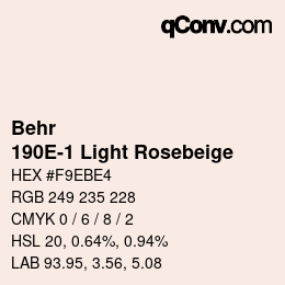 Code couleur: Behr - 190E-1 Light Rosebeige | qconv.com