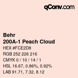 Color code: Behr - 200A-1 Peach Cloud | qconv.com