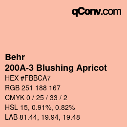 カラーコード: Behr - 200A-3 Blushing Apricot | qconv.com