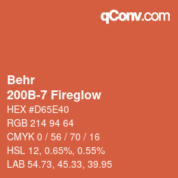 Color code: Behr - 200B-7 Fireglow | qconv.com