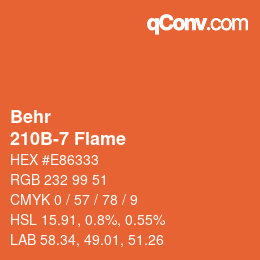カラーコード: Behr - 210B-7 Flame | qconv.com