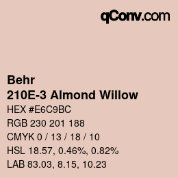 カラーコード: Behr - 210E-3 Almond Willow | qconv.com