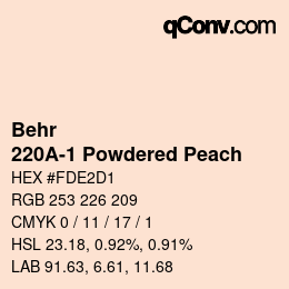 Color code: Behr - 220A-1 Powdered Peach | qconv.com