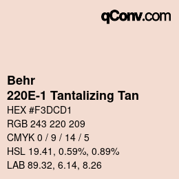カラーコード: Behr - 220E-1 Tantalizing Tan | qconv.com