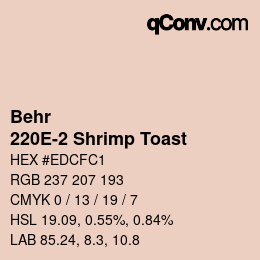 Color code: Behr - 220E-2 Shrimp Toast | qconv.com