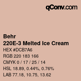 カラーコード: Behr - 220E-3 Melted Ice Cream | qconv.com