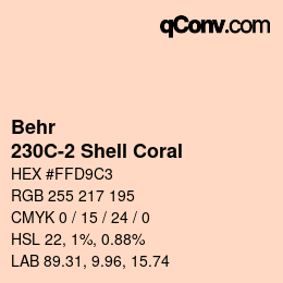 Farbcode: Behr - 230C-2 Shell Coral | qconv.com