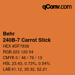 カラーコード: Behr - 240B-7 Carrot Stick | qconv.com
