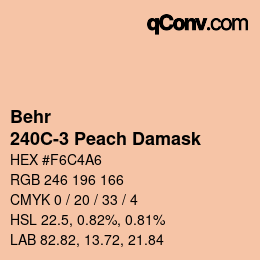 カラーコード: Behr - 240C-3 Peach Damask | qconv.com