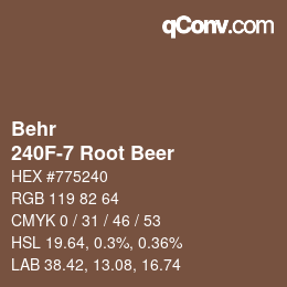 カラーコード: Behr - 240F-7 Root Beer | qconv.com