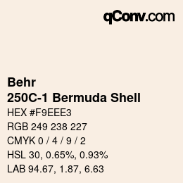 Code couleur: Behr - 250C-1 Bermuda Shell | qconv.com