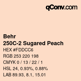 カラーコード: Behr - 250C-2 Sugared Peach | qconv.com
