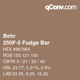 カラーコード: Behr - 250F-5 Fudge Bar | qconv.com