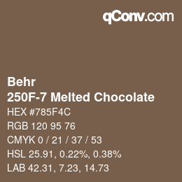 Color code: Behr - 250F-7 Melted Chocolate | qconv.com