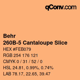 Color code: Behr - 260B-5 Cantaloupe Slice | qconv.com