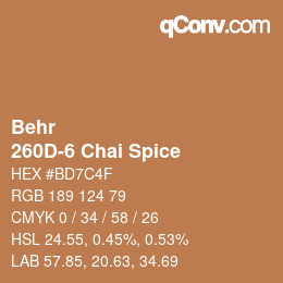 Color code: Behr - 260D-6 Chai Spice | qconv.com