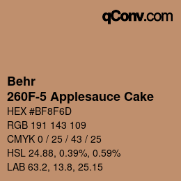 Color code: Behr - 260F-5 Applesauce Cake | qconv.com