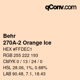 カラーコード: Behr - 270A-2 Orange Ice | qconv.com