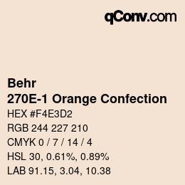 Color code: Behr - 270E-1 Orange Confection | qconv.com