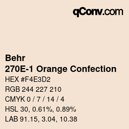 カラーコード: Behr - 270E-1 Orange Confection | qconv.com