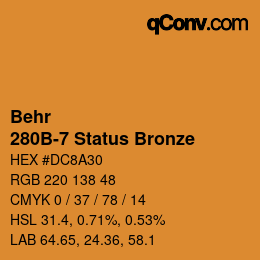 カラーコード: Behr - 280B-7 Status Bronze | qconv.com