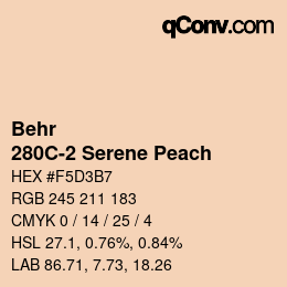 Color code: Behr - 280C-2 Serene Peach | qconv.com