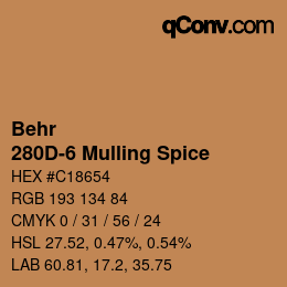 Código de color: Behr - 280D-6 Mulling Spice | qconv.com
