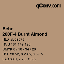 カラーコード: Behr - 280F-4 Burnt Almond | qconv.com