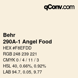 Farbcode: Behr - 290A-1 Angel Food | qconv.com