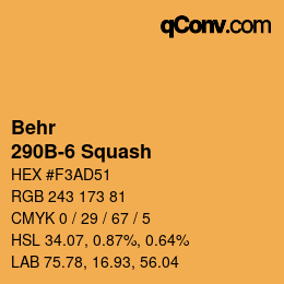 カラーコード: Behr - 290B-6 Squash | qconv.com