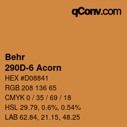 Color code: Behr - 290D-6 Acorn | qconv.com