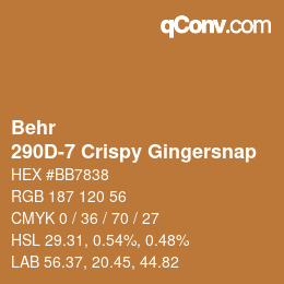 Farbcode: Behr - 290D-7 Crispy Gingersnap | qconv.com
