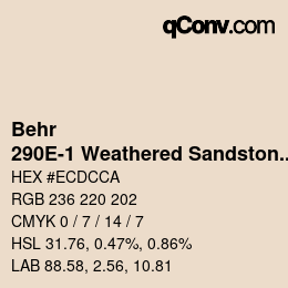 Color code: Behr - 290E-1 Weathered Sandstone | qconv.com