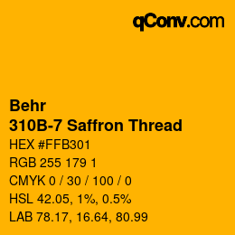 Color code: Behr - 310B-7 Saffron Thread | qconv.com