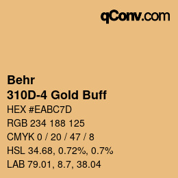Color code: Behr - 310D-4 Gold Buff | qconv.com