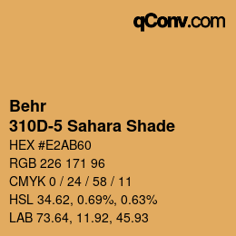 Farbcode: Behr - 310D-5 Sahara Shade | qconv.com
