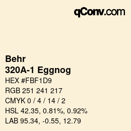 カラーコード: Behr - 320A-1 Eggnog | qconv.com