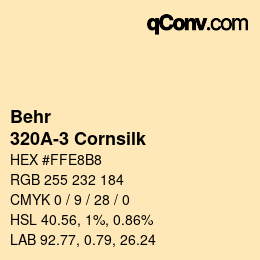 カラーコード: Behr - 320A-3 Cornsilk | qconv.com