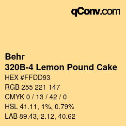 カラーコード: Behr - 320B-4 Lemon Pound Cake | qconv.com
