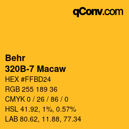 カラーコード: Behr - 320B-7 Macaw | qconv.com