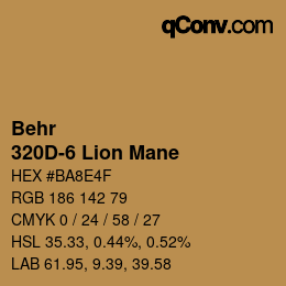 Color code: Behr - 320D-6 Lion Mane | qconv.com