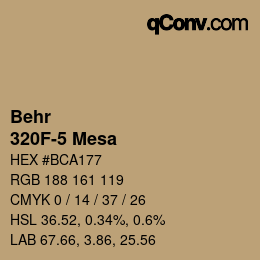 Color code: Behr - 320F-5 Mesa | qconv.com