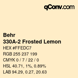 Farbcode: Behr - 330A-2 Frosted Lemon | qconv.com
