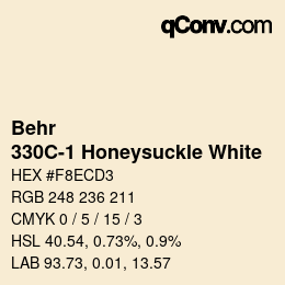 Código de color: Behr - 330C-1 Honeysuckle White | qconv.com
