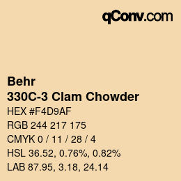 Color code: Behr - 330C-3 Clam Chowder | qconv.com