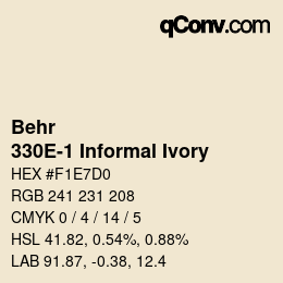 カラーコード: Behr - 330E-1 Informal Ivory | qconv.com